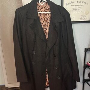 Women's Black Double-Breasted Coat